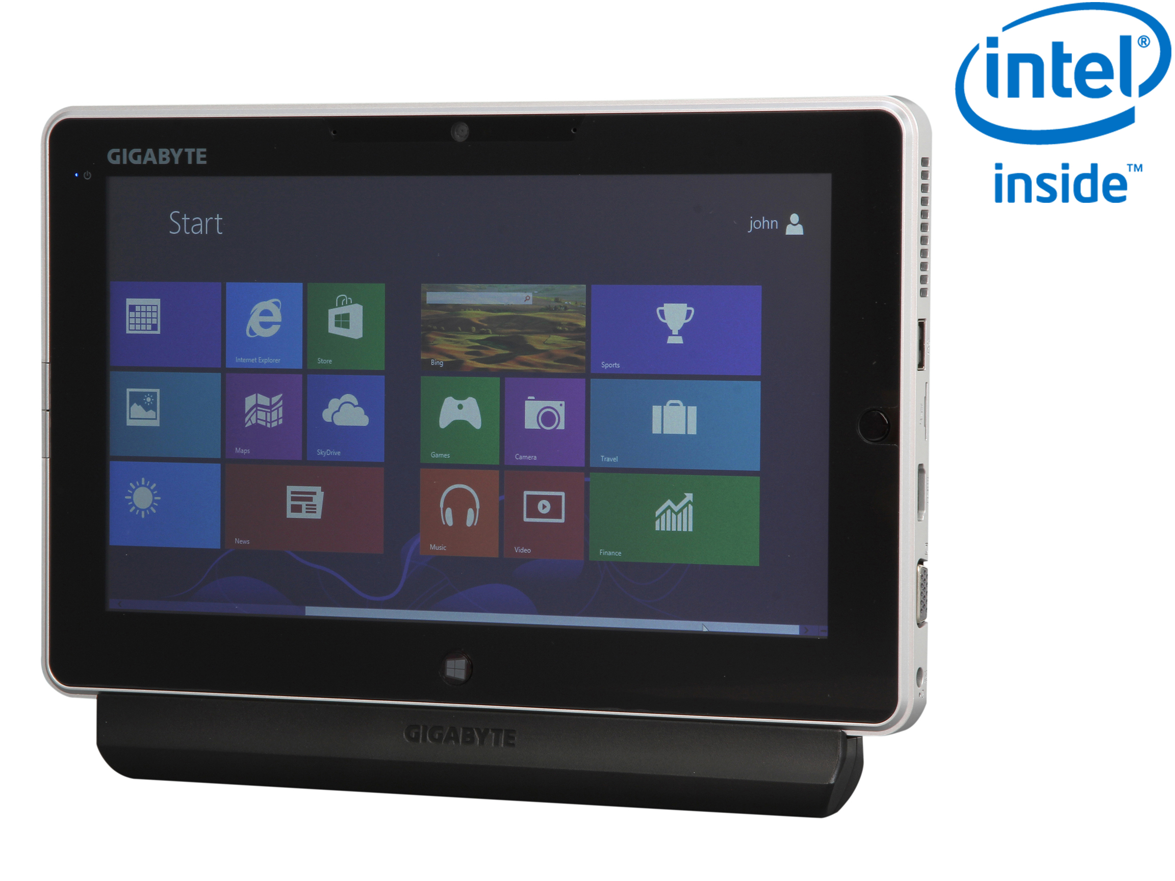 GIGABYTE S1082 CF1 Intel Celeron 2GB DDR3 Memory 500 GB 10.1" Touchscreen Tablet with Keyboard and 2nd Battery Windows 8