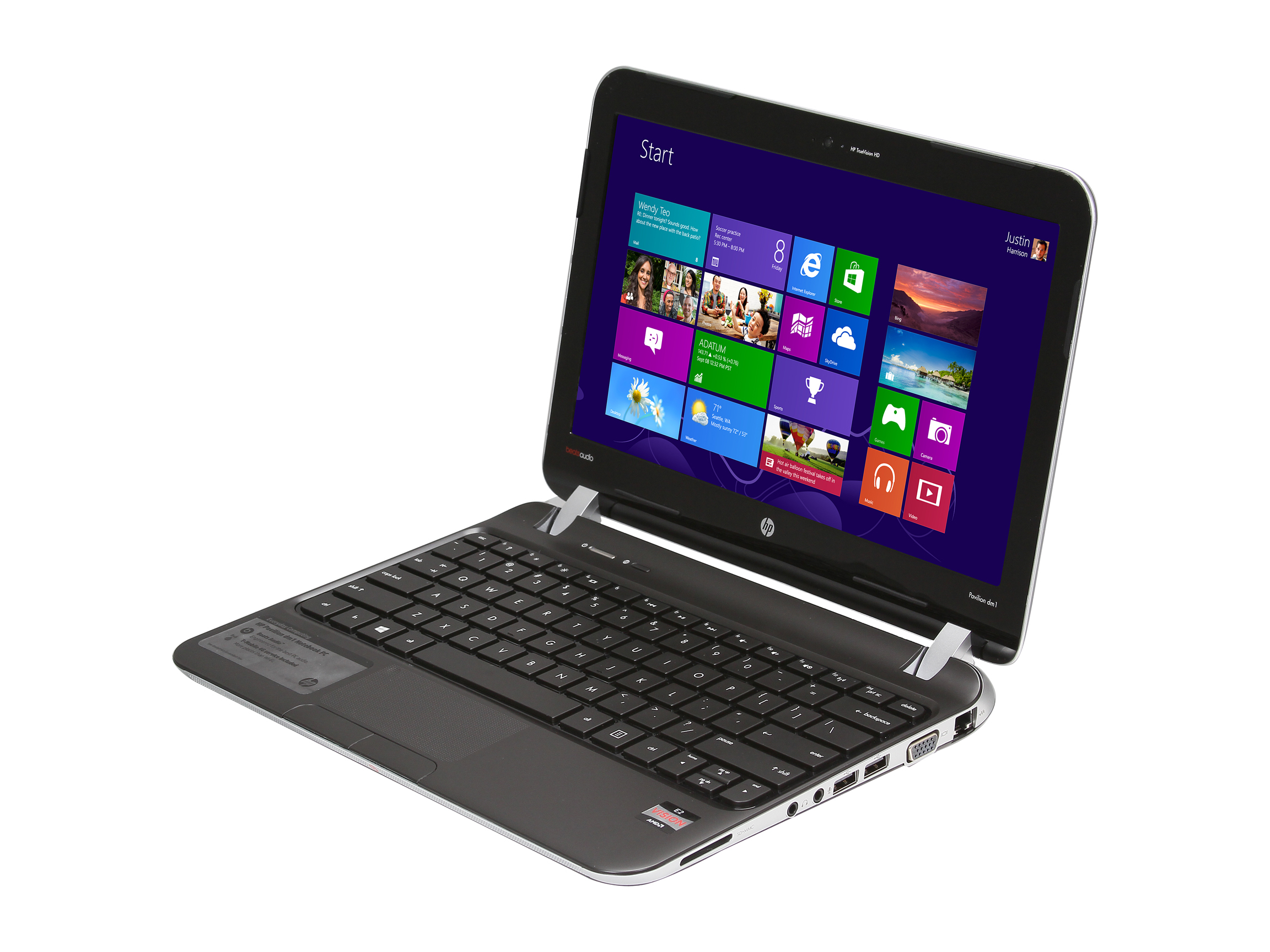 HP Laptop Pavilion dm1 4310nr AMD Dual Core Processor E2 1800 (1.7 GHz) 4 GB Memory 500 GB HDD AMD Radeon HD 7340 11.6" Windows 8