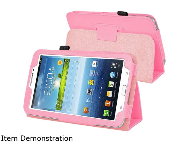 Insten 1901835 Folio Stand Leather Case for Samsung Galaxy Tab 3 7.0 P3200 / Kids, Pink   Laptop Cases & Bags
