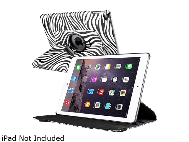Insten Zebra Leather Folio Book Style Flip Case Cover For Apple iPad Air 2, White/Black 1991102 