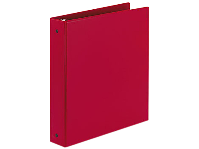Avery 03410 Economy Round Ring Reference Binder, 1 1/2" Capacity, Red