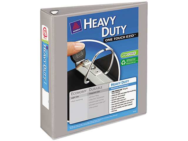 Avery 79402 Nonstick Heavy Duty EZD Reference View Binder, 2" Capacity, Gray