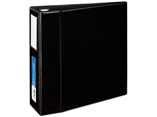 Avery Heavy Duty Vinyl EZD Ring Reference Binder, Label Holder, 4" Capacity, Black