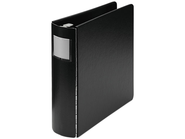 Wilson Jones 344 44L Heavyweight Casebound DublLock Round Ring Binder, 11 x 8 1/2, 2" Cap, Black