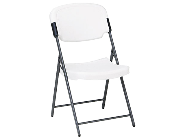 Iceberg 64003 Rough N Ready Resin Folding Chair, Steel Frame, Platinum