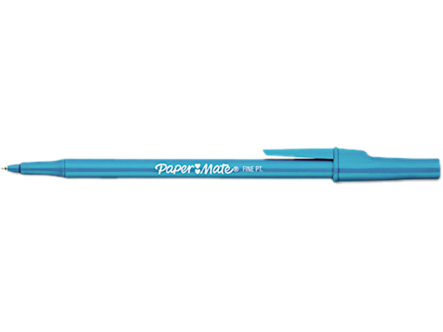 Paper Mate Stick Ballpoint Pen, Blue Ink, Fine, 0.70 mm (Dozen)