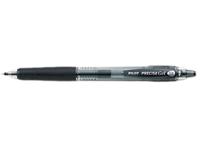 Pilot 15001 Precise Roller Ball Retractable Gel Pen, Black Ink, Fine, Dozen