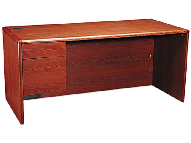 10700 L Workstation Desk, 3/4 Left Pedestal, 66w x 30d x 29 1/2h, Henna Cherry