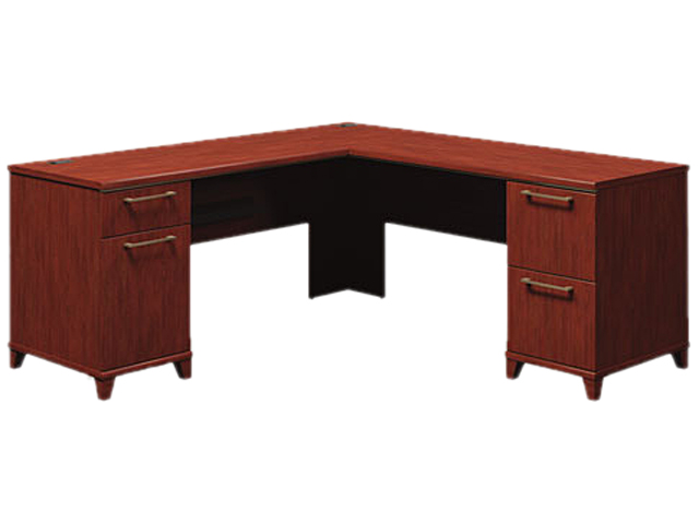 Bush Enterprise L Desk, 70 1/8w x 70d x 30h, Harvest Cherry, Carton 2