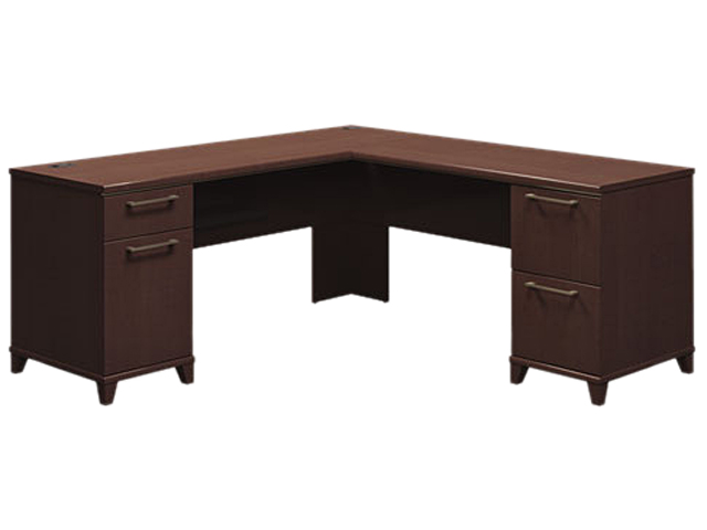 Bush Enterprise L Desk, 70 1/8w x 70d x 30h, Mocha Cherry, Carton 2