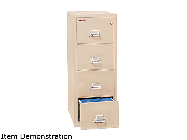 FireKing 42131CPA 4 Drawer Vertical File, 20 13/16w x 31 9/16d, UL 350° for Fire, Ltr, Parchment