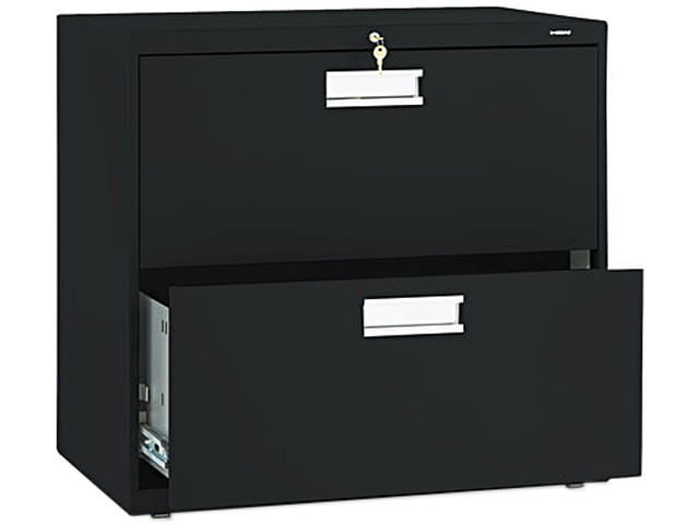 HON 672LP 600 Series Two Drawer Lateral File, 30w x19 1/4d, Black