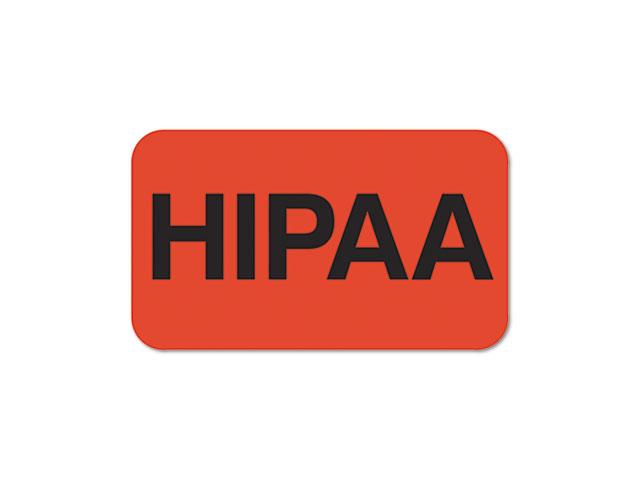 Tabbies Medical Labels for HIPPA, 1 1/2 x 7/8, Fluorescent Red, 250/Roll