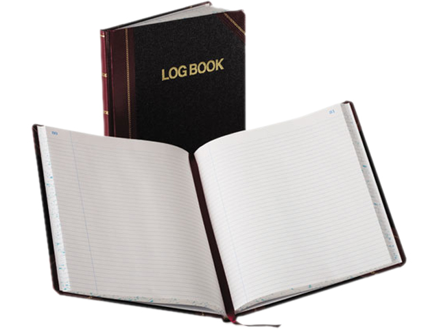 Boorum & Pease G21 150 R Log Book, Record Rule, Black/Red Cover, 150 Pages, 10 3/8 x 8 1/8