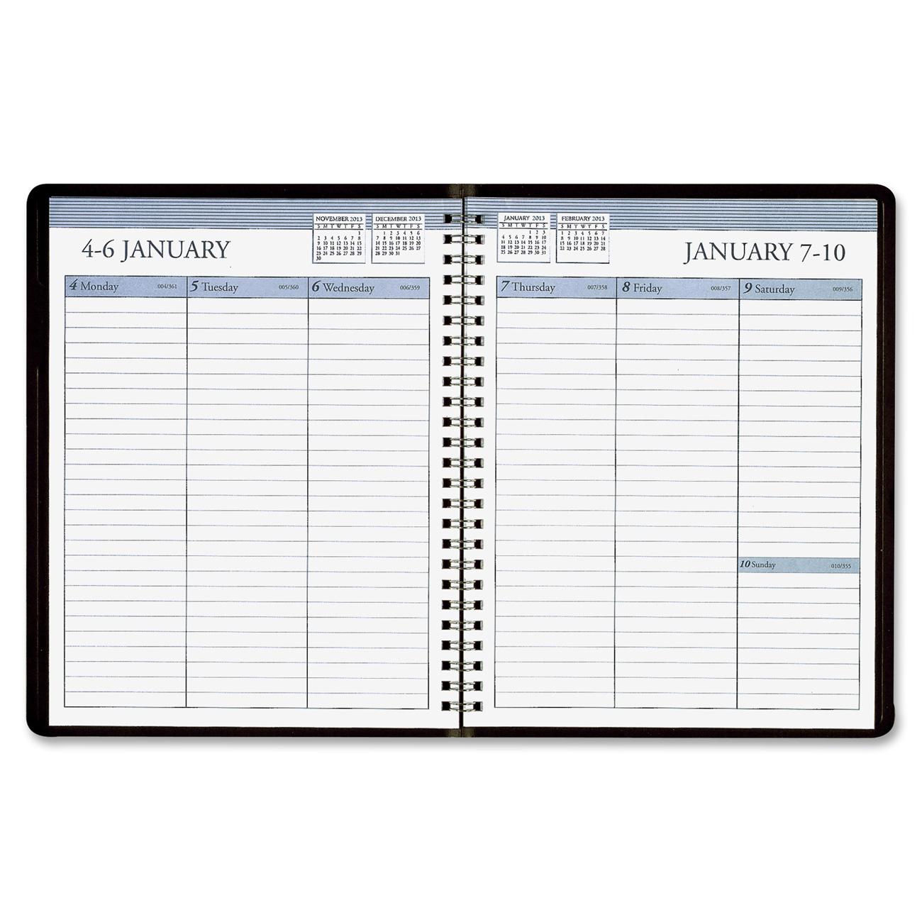 House of Doolittle 258 02 Weekly Appointment Book, Ruled w/o Appointment Times, 6 7/8 x 8 3/4, Black