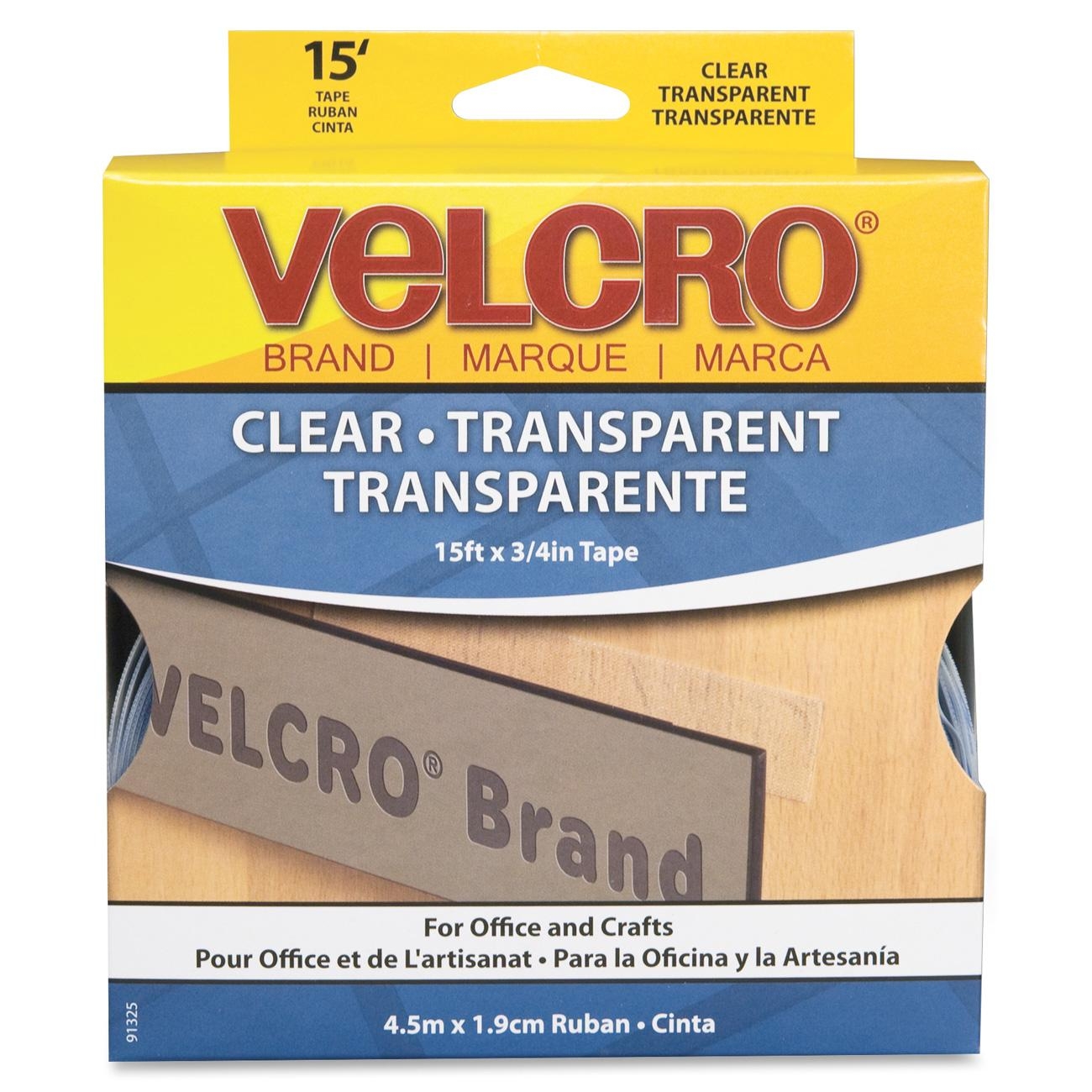 Velcro 90081 Sticky Back Hook and Loop Fastener Tape with Dispenser, 3/4 x 15 ft. Roll, Black