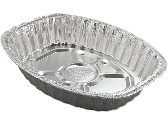 Handi foil 32400 Aluminum Roasting Container, Oval, 17 11/16 x 14 7/16 x 3 1/4, 25/Carton, 1 Carton