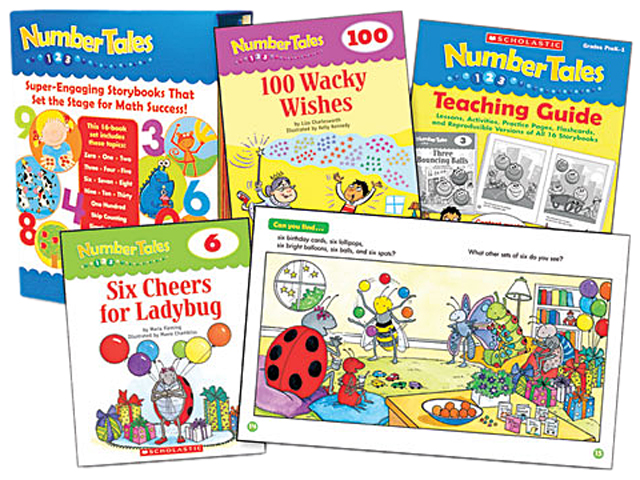 Scholastic 0545067731 Number Tales, 16 books/16 pages and Teaching Guide