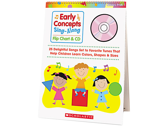 Scholastic 0439721601 Early Concepts Sing Along Flip Chart with CD, Grades Pre K 1, 26 Pages