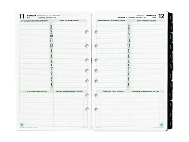 Day Timer 12010 1201 Dated One Page per Day Organizer Refill, January December, 5 1/2 x 8 1/2