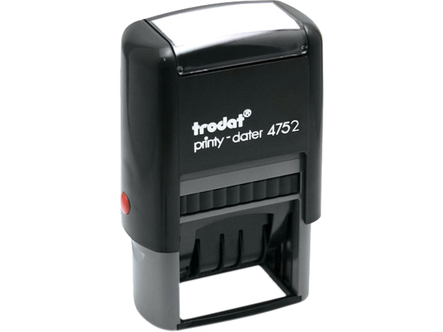 Trodat E4752 Trodat Economy Stamp, Dater, Self Inking, 1 5/8 x 1, Blue/Red