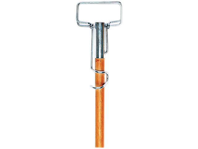 UNISAN 609 Spring Grip Metal Head Mop Handle for Most Mop Heads, 60 Wood Handle