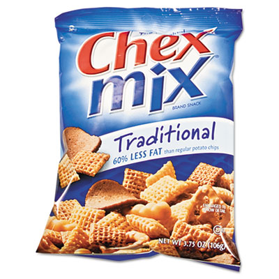 General Mills SN35181 Chex Mix, Traditional Flavor Trail Mix, 3.75oz Bag, 8 Bags/Box