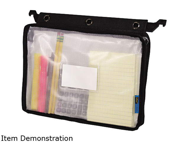 Advantus 50904 Expanding Zipper Pouch, 8 1/2 x 11, Clear/Black