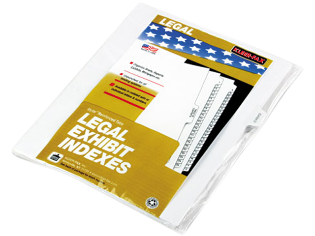 Kleer Fax 91854 90000 Series Legal Exhibit Index Dividers, 1/10 Cut Tab, "Exhibit D", 25/Pack