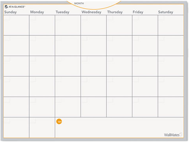 Dry Erase Planning Surface, Monthly, 18"Hx24"W, White AAGAW502028