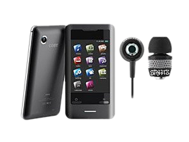 Coby KIT NZ2374 KV8267 2.8" 8GB Touch Screen Video  Player with Camera and Speaker Plus Black Jammerz Streets Urban Style Isolation Stereo Earphones Bundle