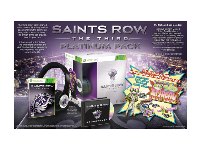    Saints Row The Third Platinum Pack Xbox 360 Game THQ