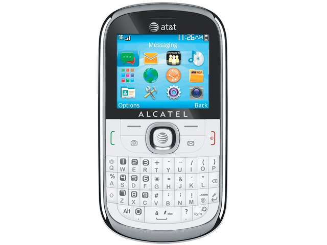 Alcatel One Touch 871A 50MB White Unlocked GSM QWERTY Cell Phone 2.0"