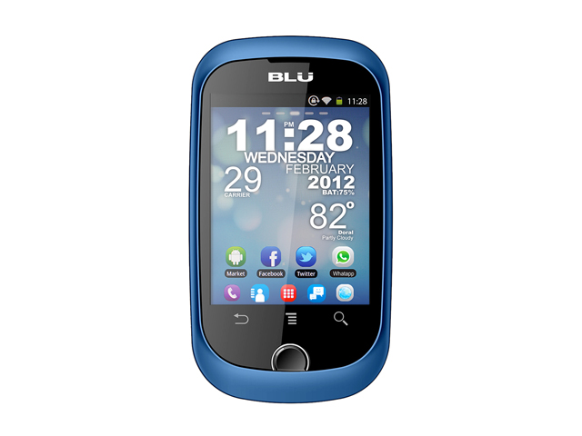 Blu Dash 512 MB ROM, 256 MB RAM Blue Unlocked GSM Android Smart Phone with Dual SIM / WiFi 2.8"