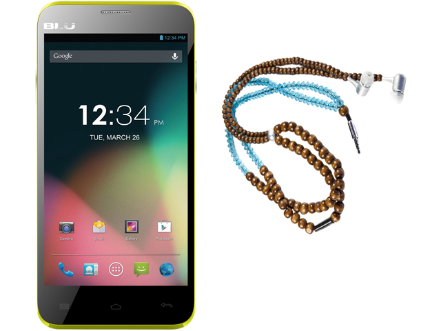 Blu Dash 5.0 4 GB ROM, 512 MB RAM Yellow Unlocked Cell Phone + HandCandy   The YOGI Bundle 5"