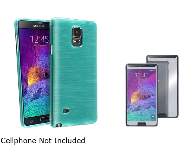 Insten Teal Silk TPU Case Cover with Mirror Screen Protector for Samsung Galaxy Note 4 SM N910 1992788