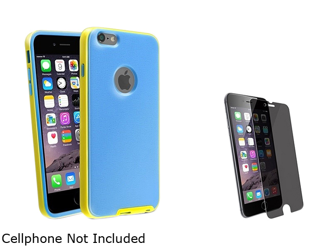 Insten Blue / Yellow PC Bumper Hybrid Case Cover + Privacy Screen Protector for Apple iPhone 6 Plus 5.5" 1984972