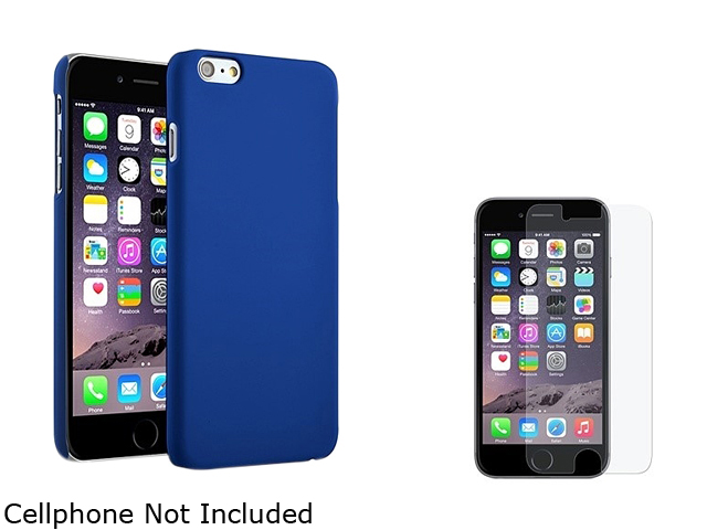 Insten Blue Snap in TPU Rubber Coated Case Cover + Anti Glare Matte Screen Protector for Apple iPhone 6 Plus 5.51985018