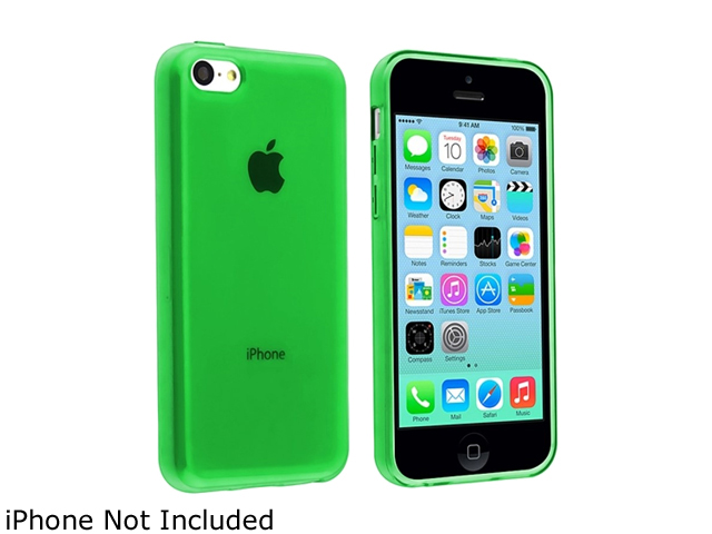 Insten Neon Green TPU Rubber Case Compatible with Apple iPhone 5C 1405012