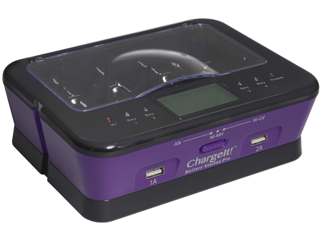 PC Treasures Purple ChargeIt Battery Station 08769