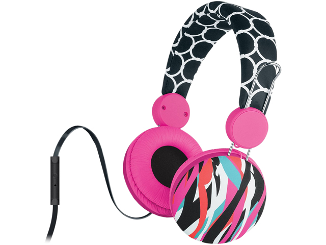 The Macbeth Collection Pink and Black Fashion Stereo Headphones   Hula Streamer MB HM1SMHB