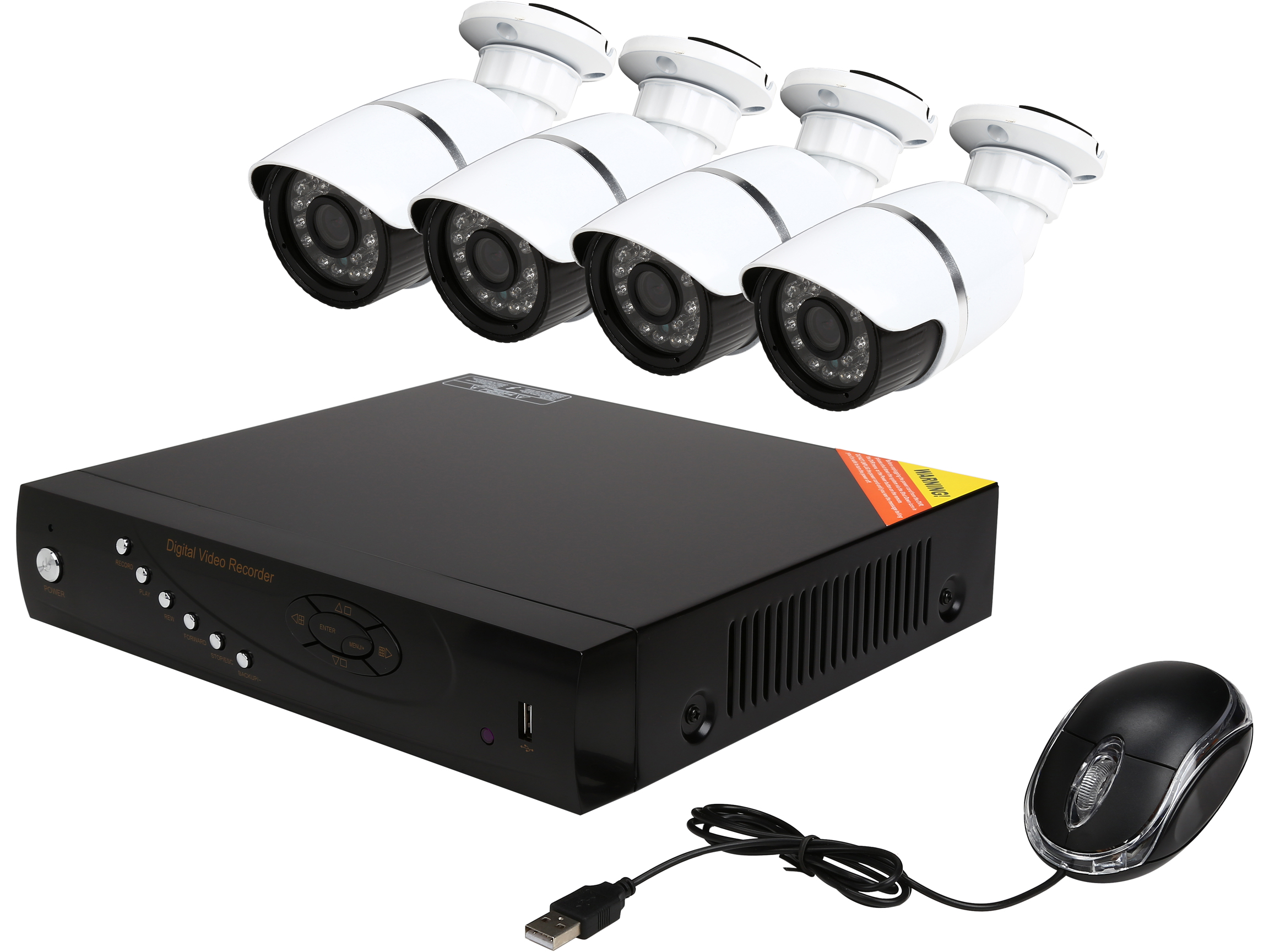 Aposonic A AH8K4 8 Channel H.264 720P AHD DVR, 4 x Outdoor 720P High Def IR Security Cameras System