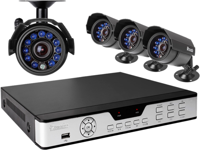 Zmodo PKD DK4216 4CH 960H DVR w/ 4 x 600TVL Day/Night Outdoor Cameras 3G Mobile Access Surveillance Kit