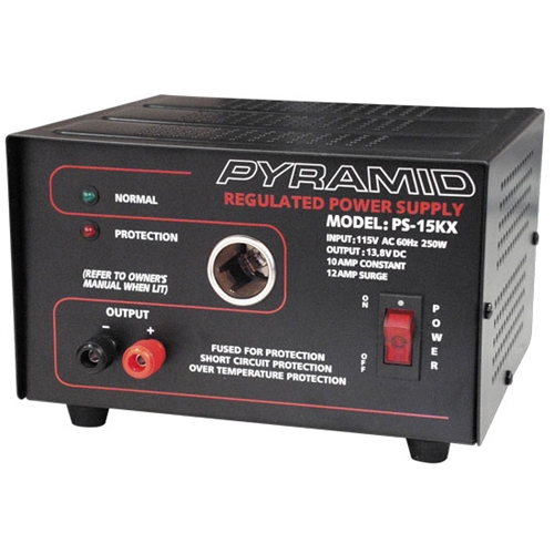 PYRAMID PS15KX 10 Amp Power Supply w/Cigarette Lighter Plug