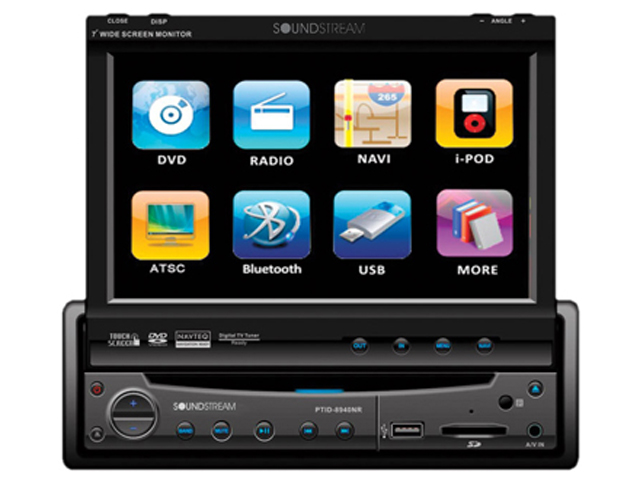 SOUNDSTREAM DVD Receiver w/ 7" Flip Up Touch Screen & Bluetooth