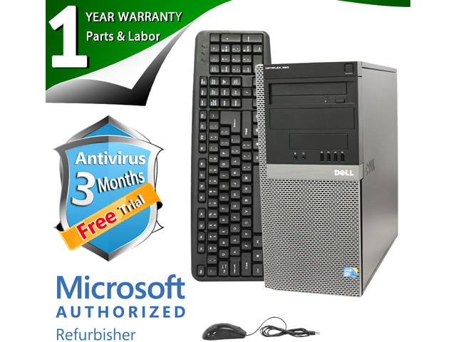 Refurbished DELL Desktop Computer OptiPlex 960 Core 2 Duo E8400 (3.00 GHz) 4 GB DDR2 500 GB HDD Windows 7 Professional 64 Bit