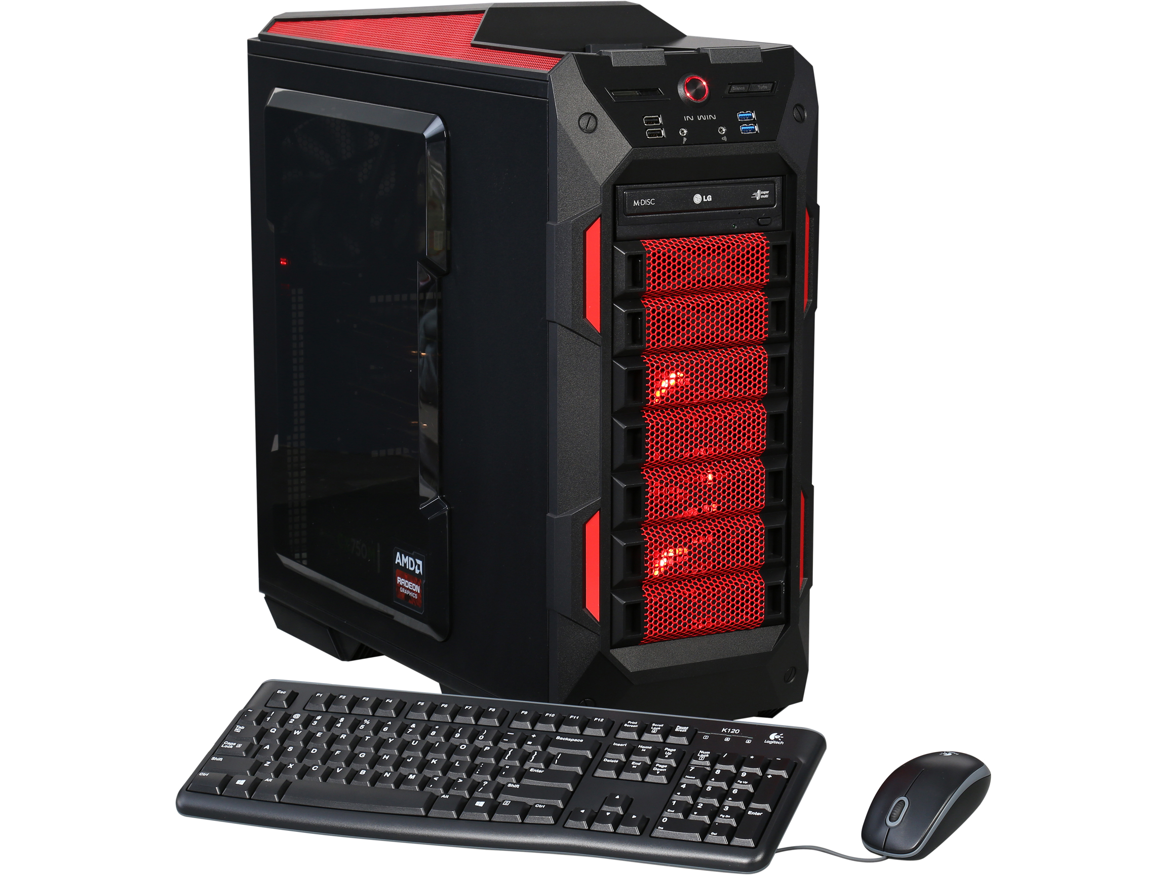 CybertronPC Ruby PC TGMRUBYPC0035RD Gaming PC   AMD FX 8370 Unlocked 8 Core 4.00GHz, 32GB DDR3, 120GB SSD, 2TB HDD, Dual Radeon R9 390X (8GB), Red, DVD±RW, Windows 10 Home 64 bit