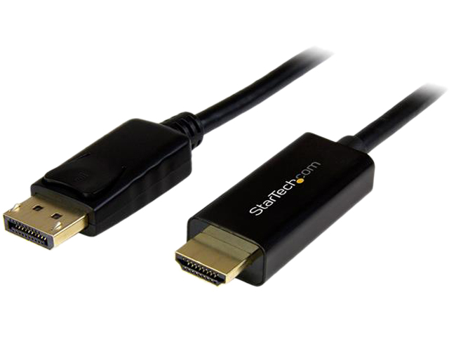 StarTech DP2HDMM2MB 6 Feet Black Connector A	1   DisplayPort (20 pin) Male Input Connector B	1   HDMI (19 pin) Male Output DisplayPort to HDMI converter cable – 4K M M