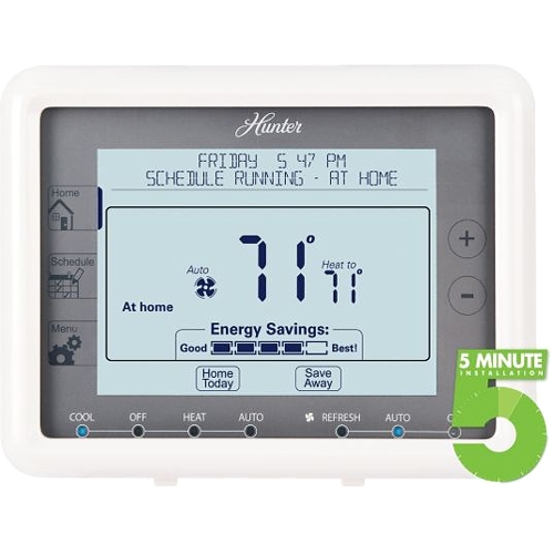 HUNTER 44905 Auto Save 7 Day Programmable Thermostat