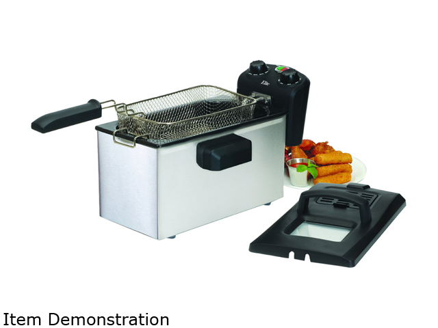 Elite EDF 3500GB 3.5 Qt. Deep Fryer with Glass Panel Exterior